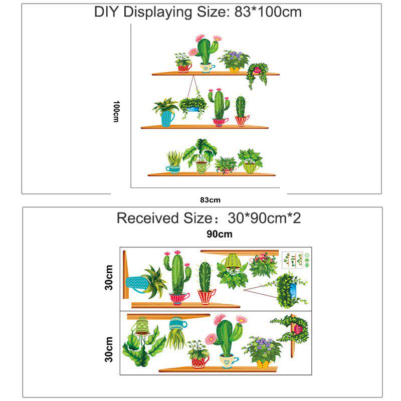 Nordic Style Art Wall Stickers Cactus Plant Plotted Bonsai Wall Decals Living Room Home Decoration G