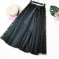 Elastic High Waist Women Tulle Skirt Spring Summer Ladies Mesh Long Skirt Elegant A Line Girls Skirts
