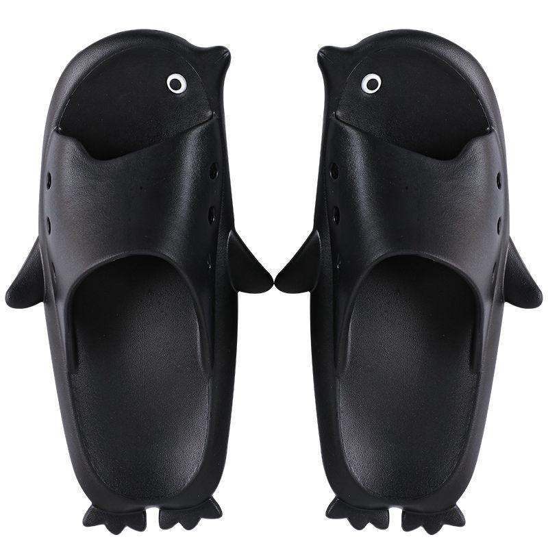 Cartoon Penguin Slippers Male Summer Cute Men and Women Couple Personality Word Sandals and Slippers Summer Beach Sand