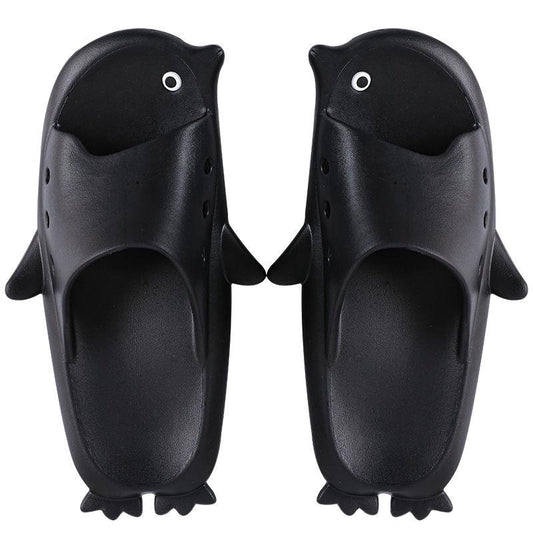 Cartoon Penguin Slippers Male Summer Cute Men and Women Couple Personality Word Sandals and Slippers Summer Beach Sand