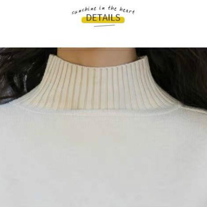 Women's Half-high Collar Pullover Sweater Long-sleeved Knitted bottoming Shirt Slim Wild
