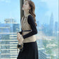 Spring and Autumn New Style Temperament Vest Vest Jacket Female Thin Temperament Mid-length Dress Two-piece Lady Elegant Style