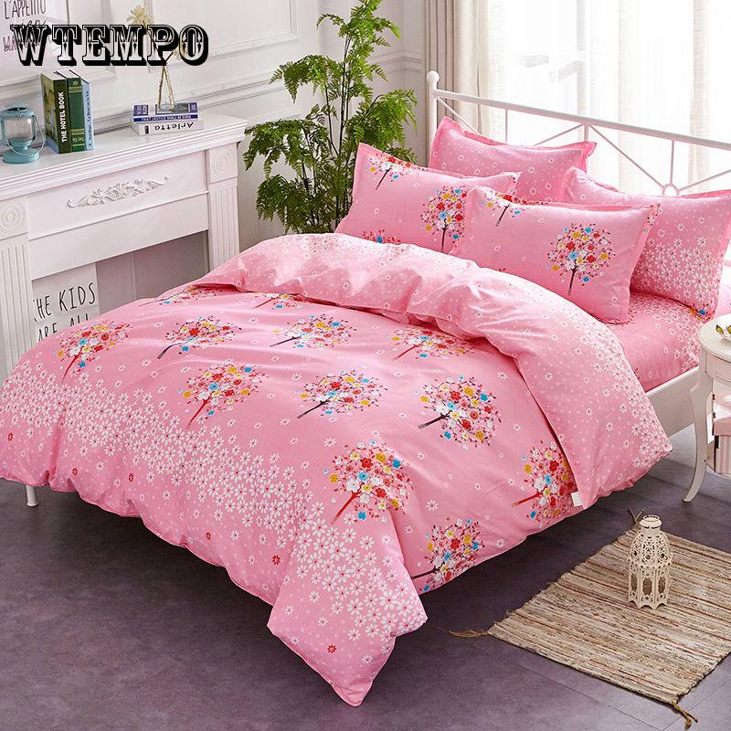 Bedding Linen Set Adults Bedclothes Bed Comforter Soft Bed Sheet Pillowcase Duvet Cover
