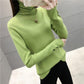 Fall/winter Pullover Turtleneck Sweater Stretch Slim Fit All-match Knit Bottoming Shirt Top Women