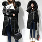 Bright Face Big Fur Collar Winter Coat Thick Mid-length Down Jacket Women