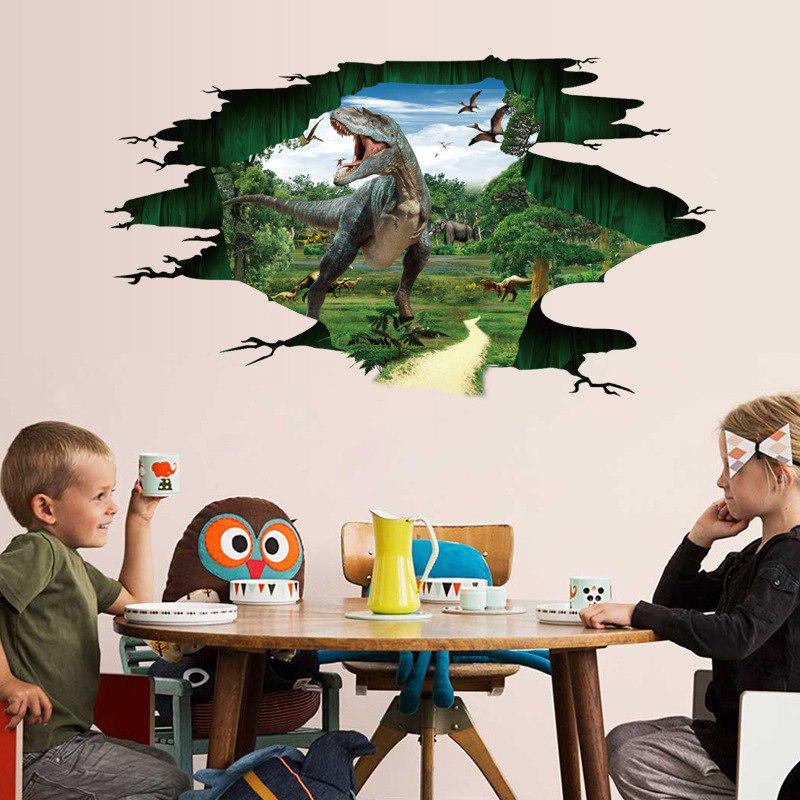 [sticker ]Dinosaur Paradise Wall Stickers Broke 3d Removable Wall Sticker For Kids Rooms Nursery Vi