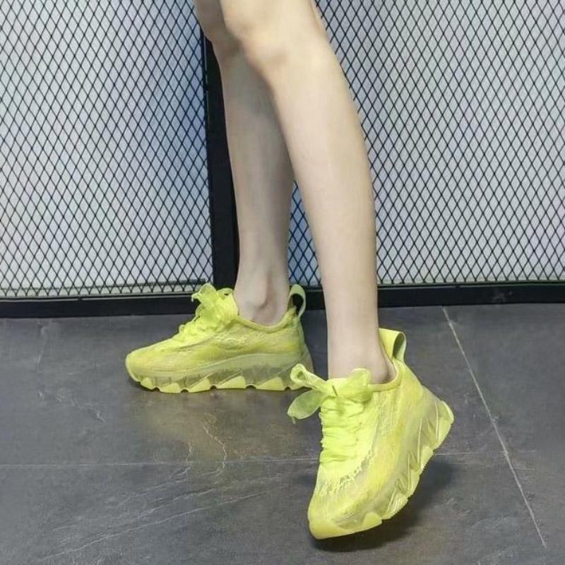 Lace Mesh White Shoes Women Spring Summer Breathable Wild Platform Platform Shoes Casual Sports Shoes Women