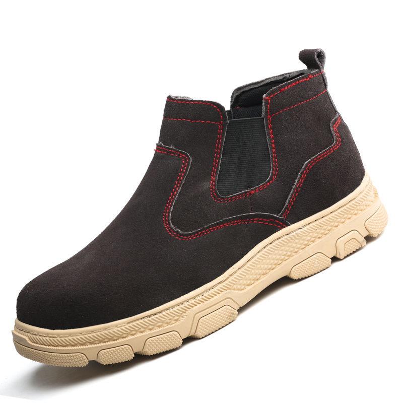 Men's Steel Toe Cap Anti-smashing and Anti-piercing Safety Shoes Abrasion-resistant High-temperature and Anti-scald Work Shoes