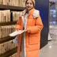 Winter Women's Down Padded Jacket Korean Style Stand-up Collar Hooded Padded Jacket Thickened Warm Mid-length Padded Jacket