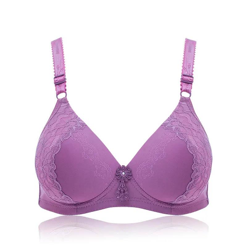 Large Size Thin Breathable No Steel Ring Bra Gathering Comfortable Simple Lace Design Fashion Sexy Ladies Bra