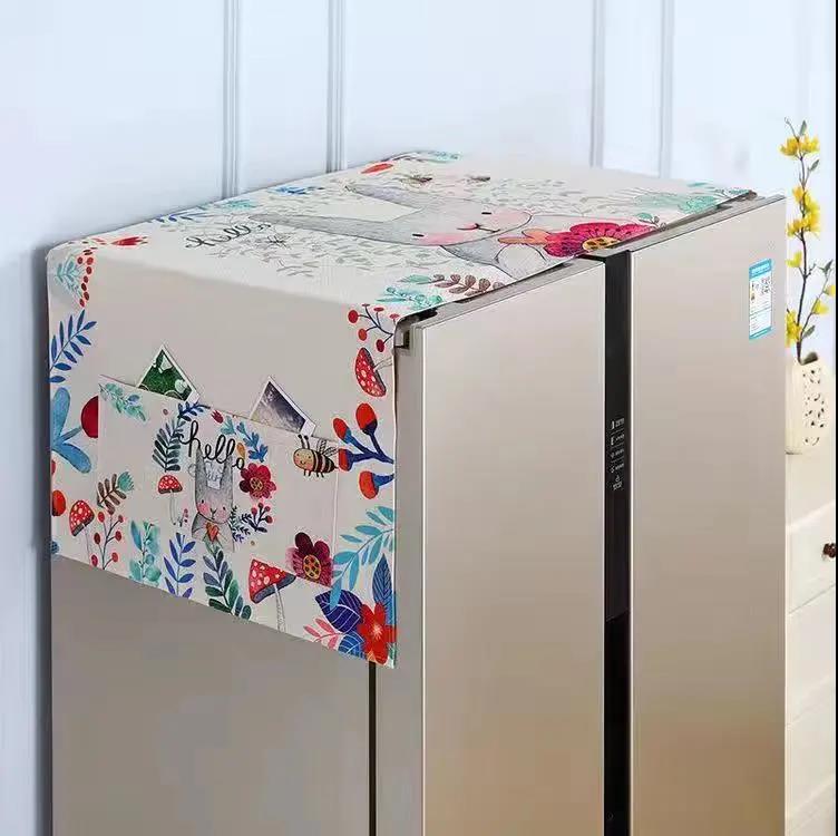 Refrigerator Dust and Oil Cover Cloth Refrigerator Cover Dust Cover Home Decoration Refrigerator Hanging Bag