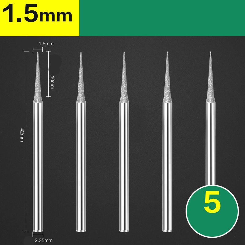 5pcs Diamond Grinding Head D Needle D Type Grinding Needle Emery Grinding Pointed Needle Electric Grinding Machine Complementary Tools