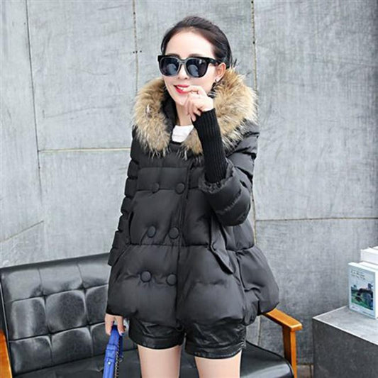 Women's Short Padded Jacket Light and Thin Winter Padded A-line Down Padded Jacket