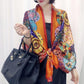All-match Scarf Feather Multicolored Printing Silky Soft and Graceful Long Scarf Shawl Female Beach Cover Towel Big Scarf