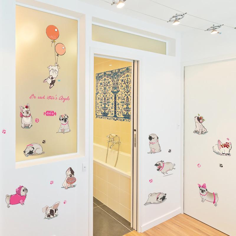 Cute Shar Pei Balloon Puppy Children Room Bedroom Wall Decoration Wall Sticker Removable