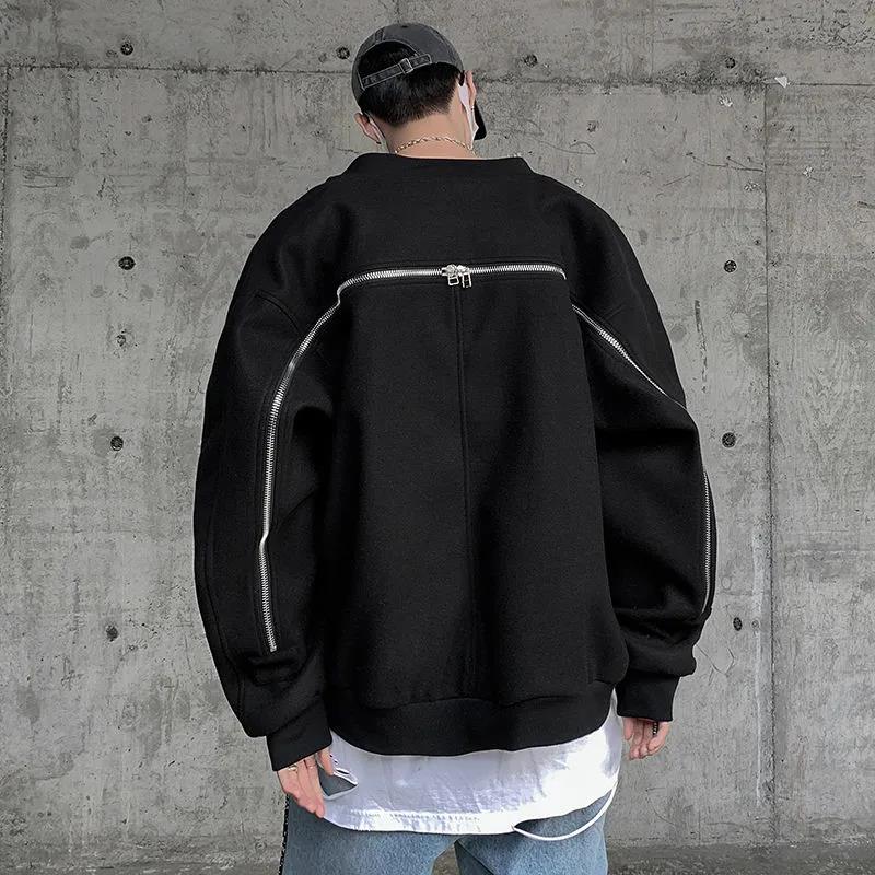 Autumn American Zipper Jacket Men's Retro Baseball Uniform Trendy Brand Japanese Loose Motorcycle Jacket Clothes