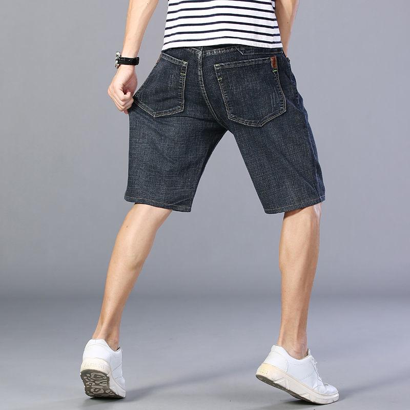 Men's Denim Shorts High Waist Five-quarter Pants Summer Thin Jeans