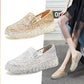 Platform Crystal Women's Shoes Summer One-step Lace All-match Loafers Casual Breathable Shoes