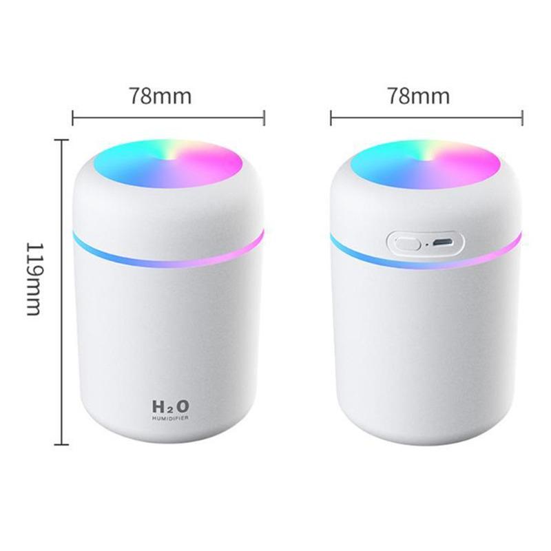 300ml Color Light Air Humidifier USB Portable Electric Sprayer Aroma Diffuser for Home Office Car