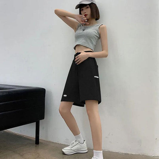 Women's Summer Sports Shorts High Waist Wide Leg Casual Pants Girls Loose Pants Athletic Fitness Jogging Pants