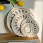 Round Printed Dining Table Mat Thickened Cotton Placemat Insulation Pad
