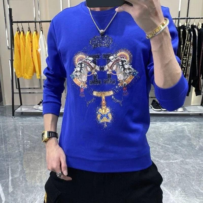 Spring and Autumn Men's Pullover Sweater Teen Slim Top Student Korean Version Long Sleeve T-Shirt Men's Large Size Bottoming Shirt