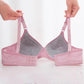 Ladies Gather Bra No Steel Rings Non Magnetic Underwear Lined Sponge Cover Anti-sagging Anti-glare Simple Sexy Lace Striped Bra