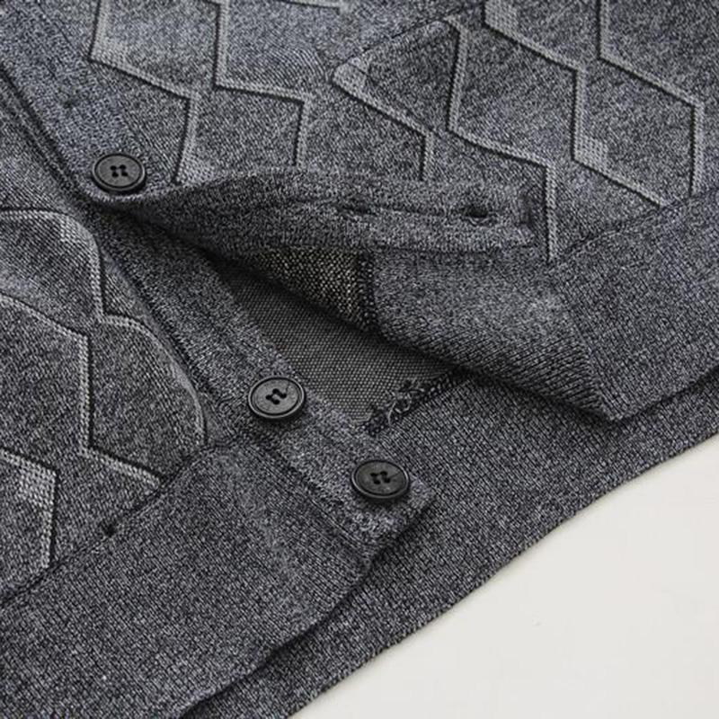 Middle-aged and Elderly Men's Clothing Increase Fat Vest Dad Autumn and Winter Knitted V-neck Loose Cardigan Waistcoat Vest Sweater