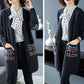Spring and Autumn Mid-length Knitted Sweater Cardigan Loose All-match Jacket Simple Embroidered Female Jacket