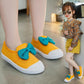 Girl's Canvas Shoes In Spring and Summer Anti-slip Soft Sole Outdoor Light Shoes Bow Decoration Girl's Casual Flat Canvas Shoes