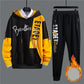 Teen Trendy Sweater Suit Hooded Pullovers and Casual Pants Men Sports Suit Campus Clothing