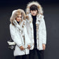 Fashion Big Fur Collar Couple Wear Down Jacket  Mid-length Plus Velvet Thickening Slim Plus Size Winter Jacket
