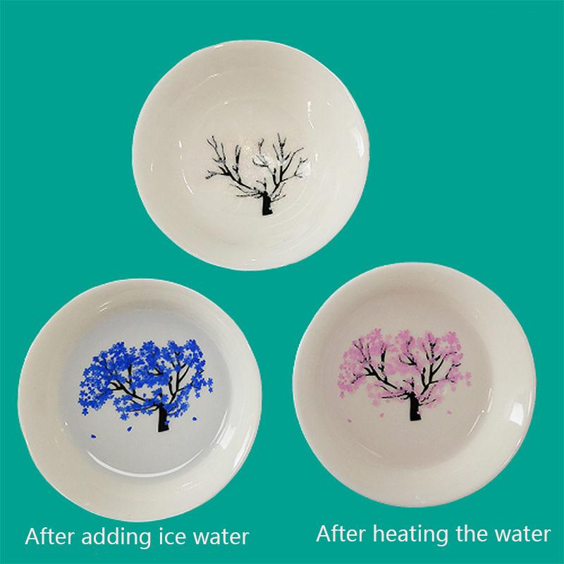 Japanese Cold Color Changing Cup, Cherry Wine Glass, Peach Blossom Cup, Ceramic Wine Glass, Sake Cup, Cold Change