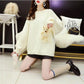 Cute Style Design Sense Bear Sweater Women's Pullover Loose Knitwear Tide Autumn Long-sleeved Pocket Blouse