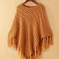 Sweater Women Spring and Autumn Hollow Knit Top Women Round Neck Cloak Shawl Loose Sweater Large Size Tassel Sweater Coat Comfortable Wrap