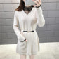 Autumn and Winter Fake Two-piece Mid-length Sweater Women Loose Waist Bottoming Sweater Skirt Lace Collar