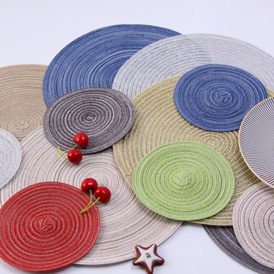 2pcs/set Non Slip Cotton Round Heat Insulation Table Mug Mat Pad Placemat Coasters Home Decor