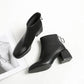 Women's Mid-heel Soft Leather Ankle Boots Chunky Heel Fashion Martin Boots All-match Plus Size Ladies Leather Boots