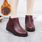 Women's Leather Shoes Winter Thickened  Flat Non-slip Mother Cotton Shoes Snow Boots Plus Velvet Short Boots