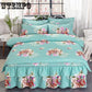 Simple Style Printing Bedspread Cotton Bed Skirt Pillowcase Bedding Bed Sets Queen King Size