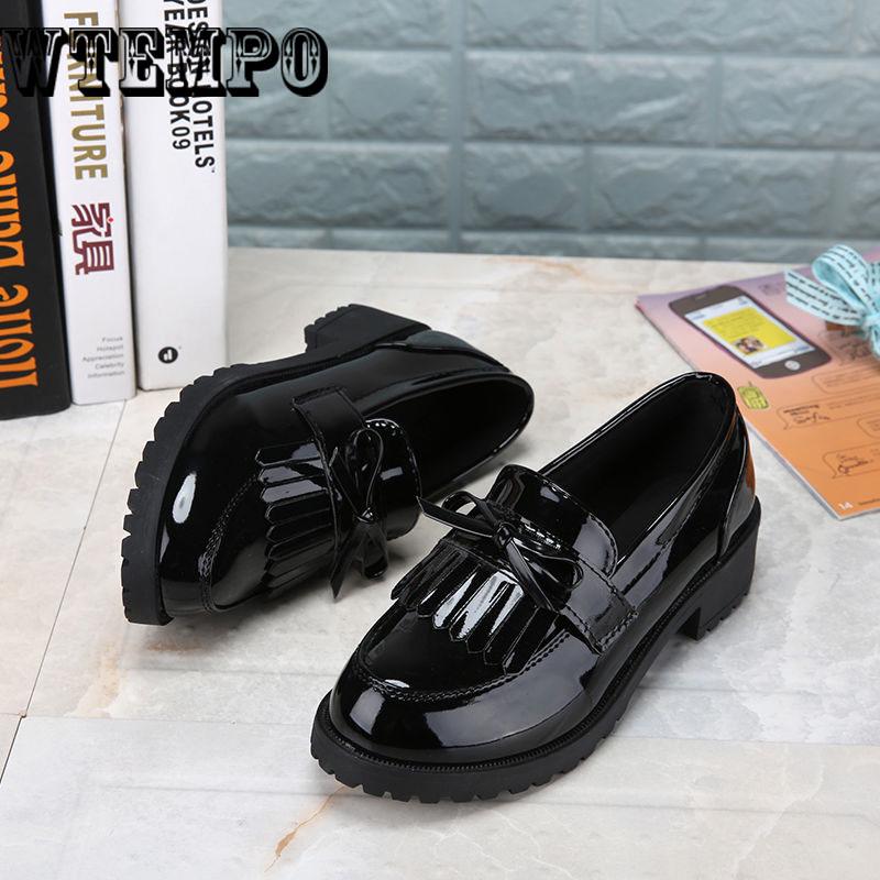 Metal Buckle Decoration Oxford Shoes Woman Patent Leather Moccasins Flats Ladies Casual Loafers