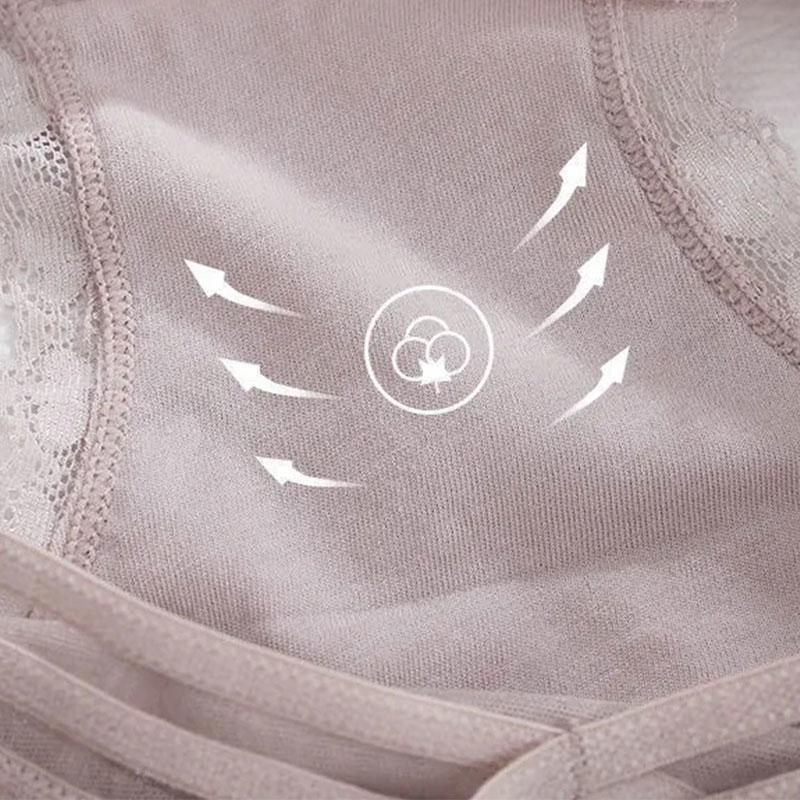 3PCS Women's Low Waist Lace Panties Pure Cotton Crotch Seamless Breathable Pregnant Women Low Waist Comfortable Triangle Ladies Sexy Shorts