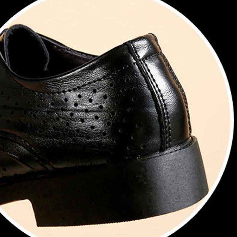 Men's Pointed Leather Shoes Men Oxford Shoes Slip on Formal Dress Shoes for Man Leather Men Shoes Summer Hollow Breathable Oxford Shoes