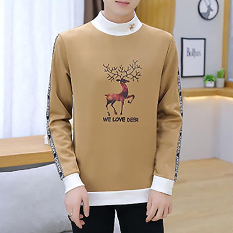 Men's Sweater Men's Autumn Plus Velvet Half-high Collar Long-sleeved Autumn Sweatshirts Men's Warm Clothes
