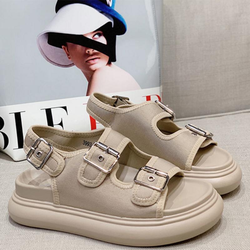 European Army Green Retro Sports Sandals Women's Summer All-match Casual Platform Sandals