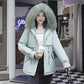 Women's Down Padded Coat Autumn and Winter Loose Korean Version Plus Velvet Thick Padded Coat Mid-Length Padded Jacket Warm Coat Casual Top