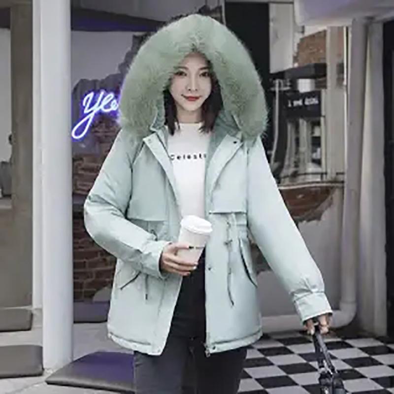 Women's Down Padded Coat Autumn and Winter Loose Korean Version Plus Velvet Thick Padded Coat Mid-Length Padded Jacket Warm Coat Casual Top