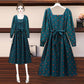 Dress Women's Waist Chiffon Over The Knee Square Collar Retro Casual Fashion French Summer Skirt
