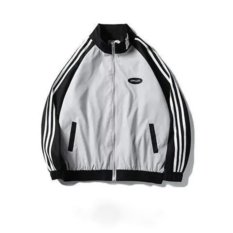 Spring and Autumn Striped Stitching Retro Jacket Men's Top College Style Korean Version of The Trend Ins Jacket Handsome Couple Coat