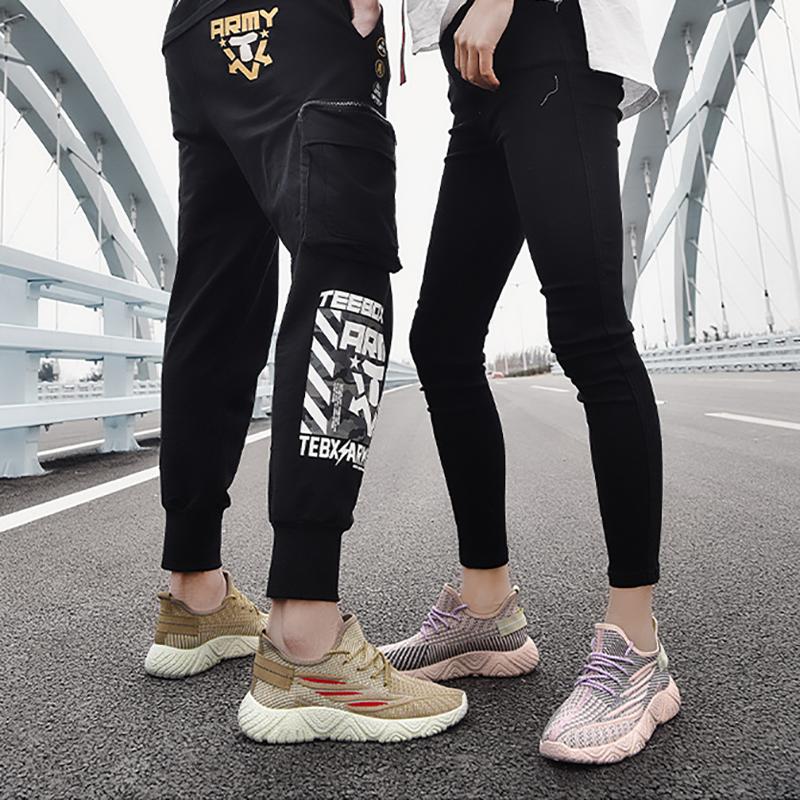 Spring and Summer Couple Shoes for Men and Women Flying Woven Breathable Sports Casual Shoes